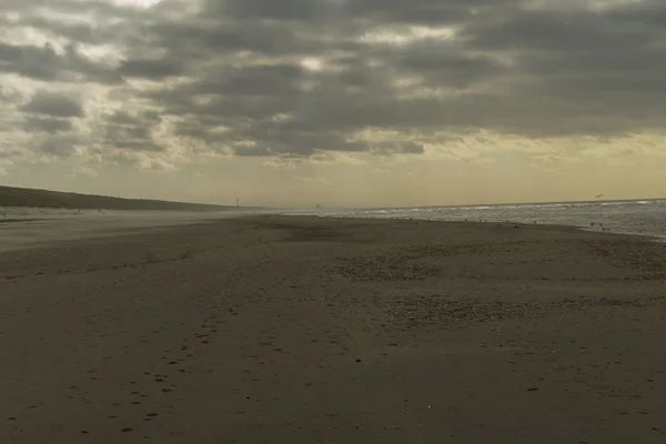 Bewolkt strand — Stockfoto