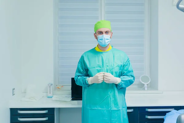 Primer Plano Retrato Cara Joven Guapo Médico Cirujano Dentista Pediatra — Foto de Stock