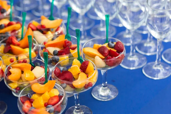 Fruit Desserts Table Festive Event Dinner — Stock Photo, Image
