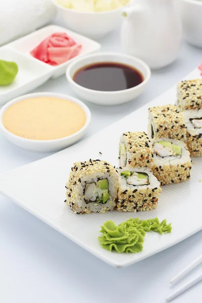 Masakan Jepang. Sushi — Stok Foto