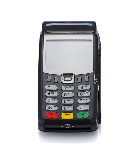 Credit card machine geïsoleerd op witte achtergrond — Stockfoto