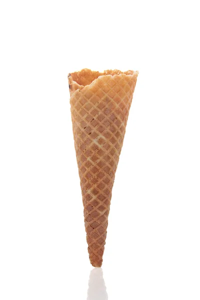 Crispy ice cream cone isolated — Stock Photo, Image