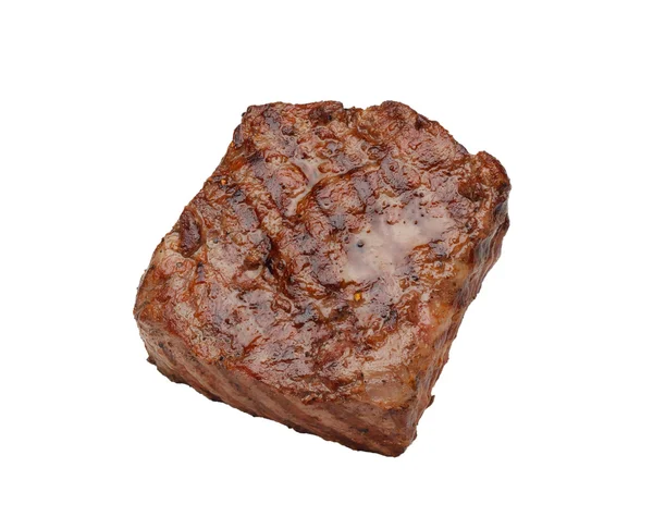 Saftig grillad biff isolerad på vit bakgrund — Stockfoto