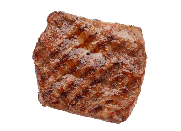 Juicy grilled steak isolated on white background — Stock Photo, Image