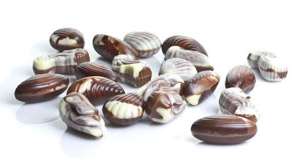 Chocolate seashells isolated on white background — Stock Photo, Image