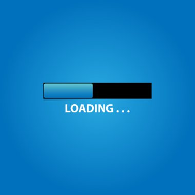 Yükleme illüstrasyon tasarımı mavi bir arka plan üzerinde