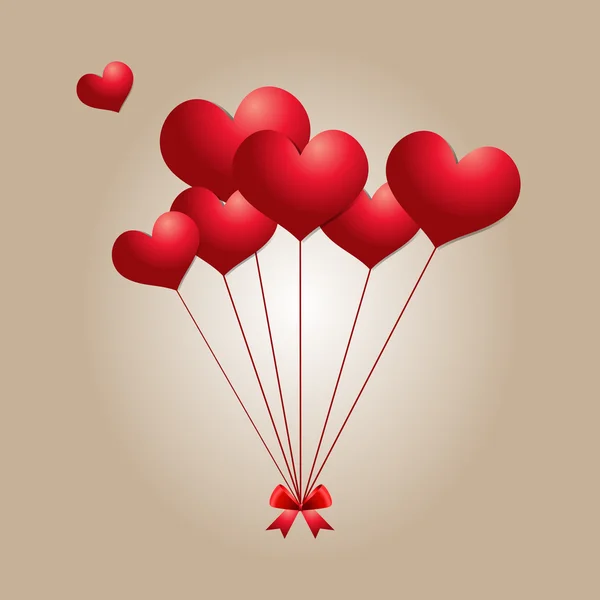 Día de San Valentín Globos de corazón — Archivo Imágenes Vectoriales