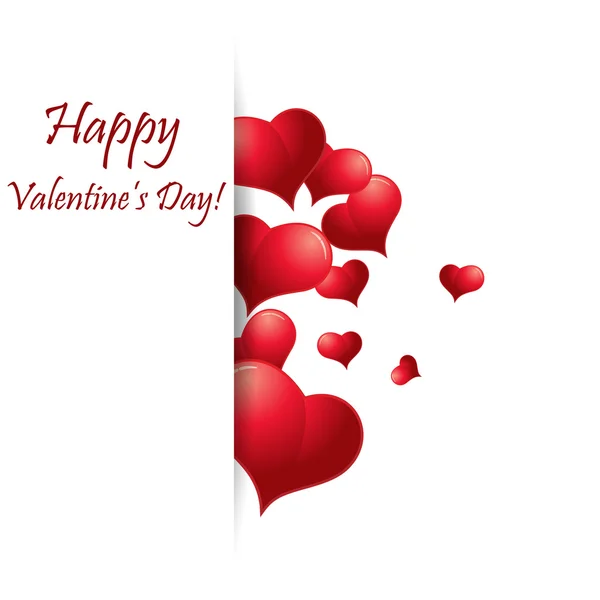 Coeur de papier Valentines carte vecteur — Image vectorielle