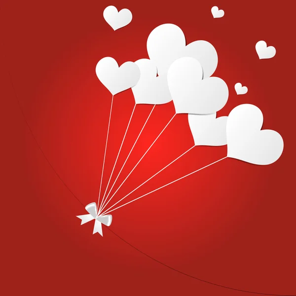Día de San Valentín Globos de corazón — Vector de stock