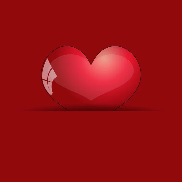 Gran corazón rojo — Vector de stock