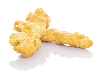 Kızarmış tavuk filett beyaz arka plan üzerinde