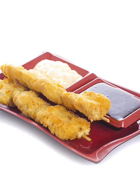 Fried chicken filett on white background — Stock Photo, Image