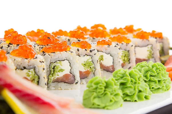 Cocina japonesa. Set de sushi sabroso . — Foto de Stock