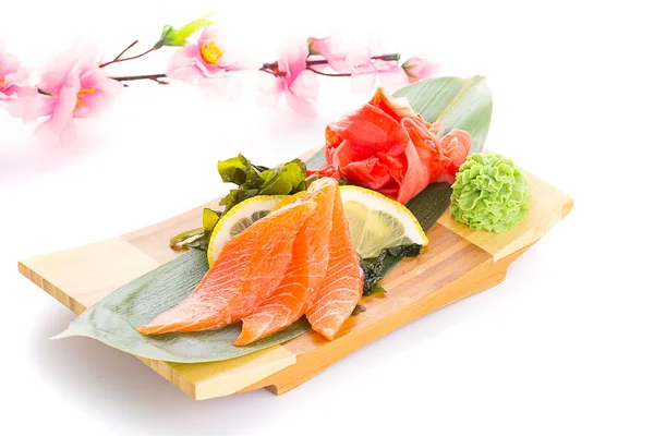 Japanese Cuisine. Sushi sashimi isolated on white background. — Stock Photo, Image