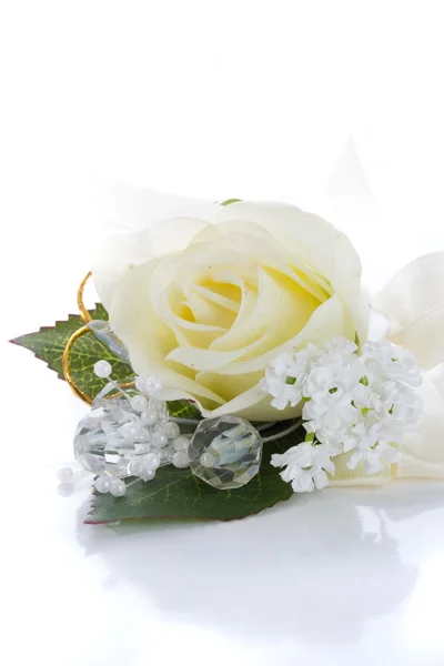 Le bourgeon d'une rose blanche. isolé sur fond blanc — Photo