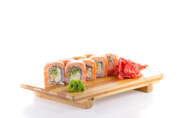 Japanesse cuisine. Sushi set ovwe white bakground. — Stock Photo, Image