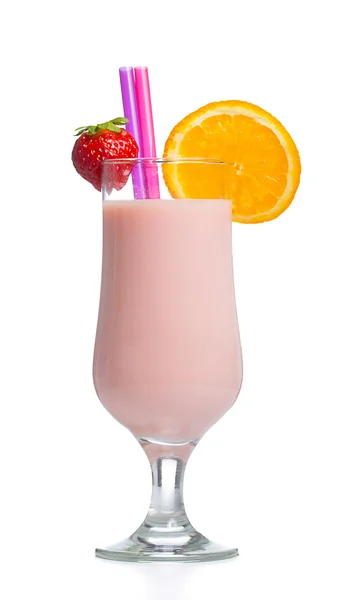 Fresh milk shake isolated on white background — Stock Photo, Image