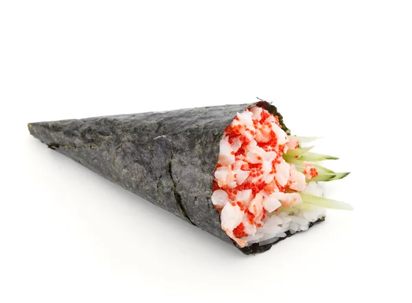 白色背景上分离出的水颜色寿司 temaki — 图库照片