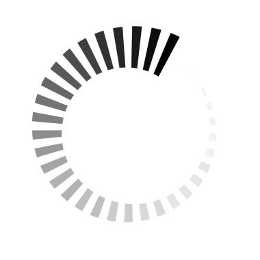 Dairesel noktalı ölçü. Basit illüstrasyon beyaz arkaplanda izole edildi. 