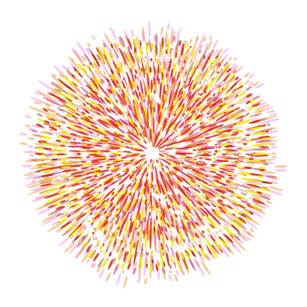 Вибуховий Ефект Випадкових Радіальних Барвистих Ліній Білому Тлі Квітковий Абстрактний — стокове фото