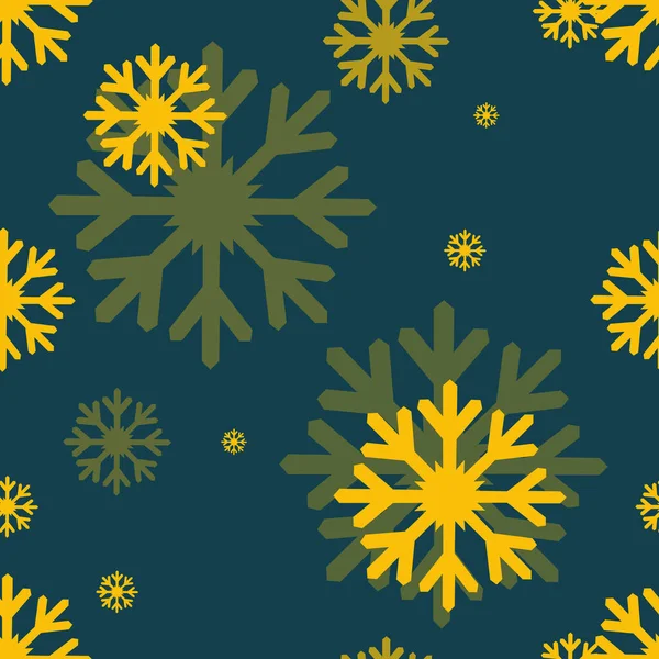 Bezešvé Vzor Různými Zlaté Sněhové Vločky Modrém Pozadí Pro Módní — Stock fotografie