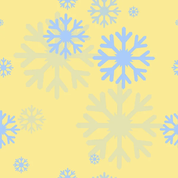 Patrón Sin Costuras Con Varios Copos Nieve Azules Sobre Fondo — Foto de Stock