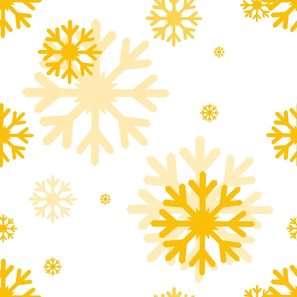 Patrón Sin Costuras Con Varios Copos Nieve Amarillos Sobre Fondo — Foto de Stock