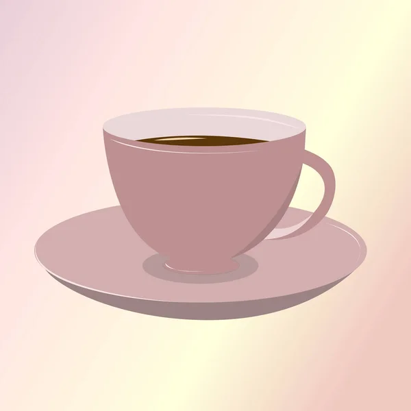 Lilac Cup Saucer Tea Coffee Beautiful Mug — Foto de Stock