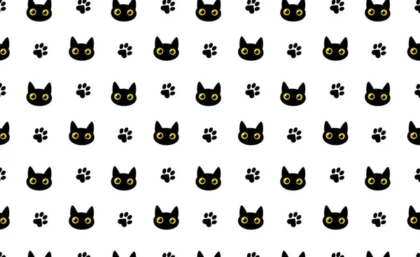 Black Cat Seamless Pattern Trendy Print Textiles Bed Linen Clothing — Zdjęcie stockowe