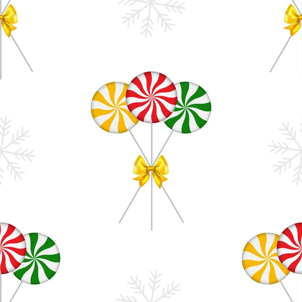Απρόσκοπτη Εορταστική Μοτίβο Από Ριγέ Κόκκινο Κίτρινο Πράσινους Κύκλους Και — Φωτογραφία Αρχείου