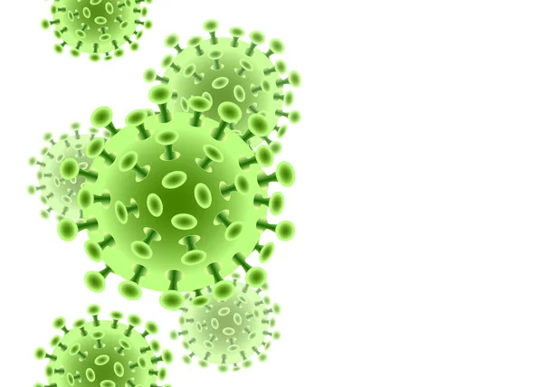 Coronavirus Covid Groen Infectieus Virusontwerp Witte Achtergrond Prachtige Sjabloon Banner — Stockfoto