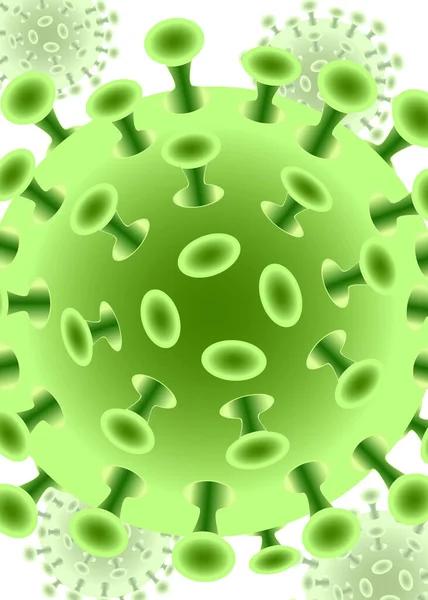 Coronavirus Covid Groen Infectieus Virusontwerp Witte Achtergrond Prachtige Sjabloon Banner — Stockfoto