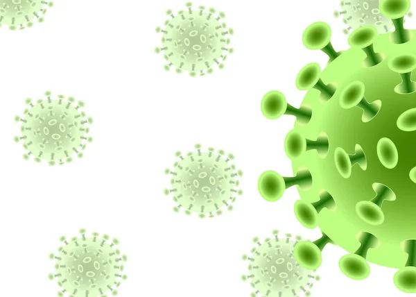 Koronavirus Covid Zelený Konstrukce Infekčního Viru Bílém Pozadí Krásná Šablona — Stock fotografie