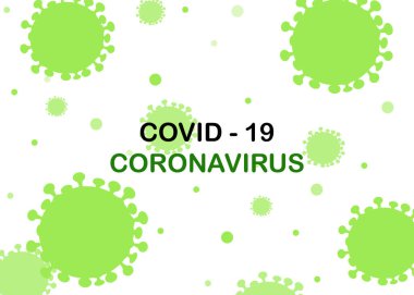 Coronavirus (COVID-19) yeşildir. Beyaz arka plan üzerinde bulaşıcı virüs tasarımı. Güzel şablon, medya, web siteleri, yayınlar, haberler, baskılar için pankart. 