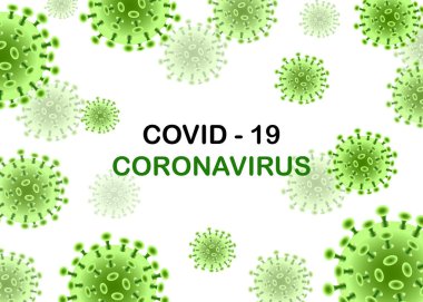Coronavirus (COVID-19) yeşildir. Beyaz arka plan üzerinde bulaşıcı virüs tasarımı. Güzel şablon, medya, web siteleri, yayınlar, haberler, baskılar için pankart. 