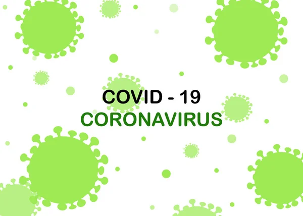 コロナウイルス Covid は緑色です 白い背景に感染性ウイルスのデザイン 美しいテンプレート メディアのバナー ウェブサイト 出版物 ニュース — ストック写真