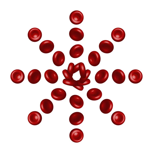 Клітини Червоної Крові Формі Зірки Білому Тлі Творчий Символ Еритроцита — стокове фото