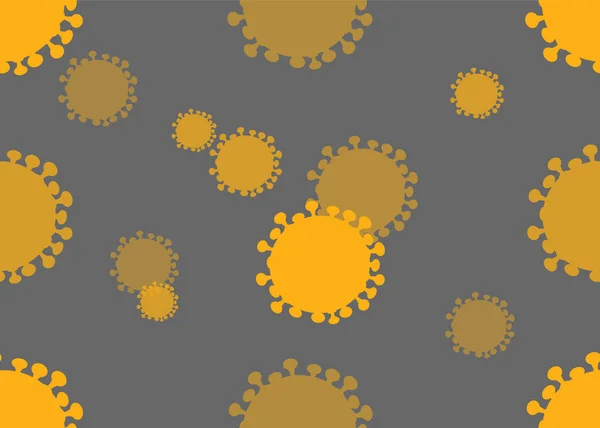 Coronavirus Covid Geel Goud Van Kleur Infectieus Virusontwerp Grijze Achtergrond — Stockfoto