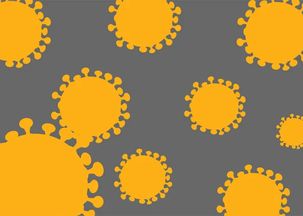 Coronavirus Covid Colore Giallo Oro Disegno Virus Infettivo Sfondo Grigio — Foto Stock
