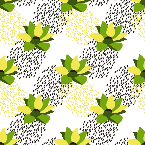 Naadloos Abstract Patroon Van Lotusbloemen Stippen Voor Stoffen Textiel Papier — Stockfoto