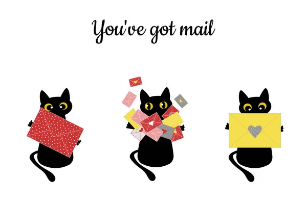Black cat and envelope \
