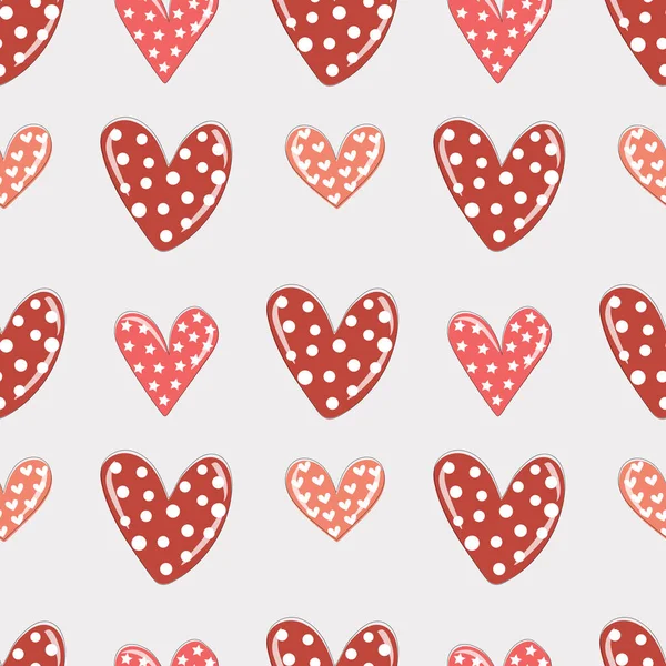 즐거운 낭만적 포장지 침대보 덮개등을 주름없는 패턴이다 발렌타인데이 — 스톡 사진