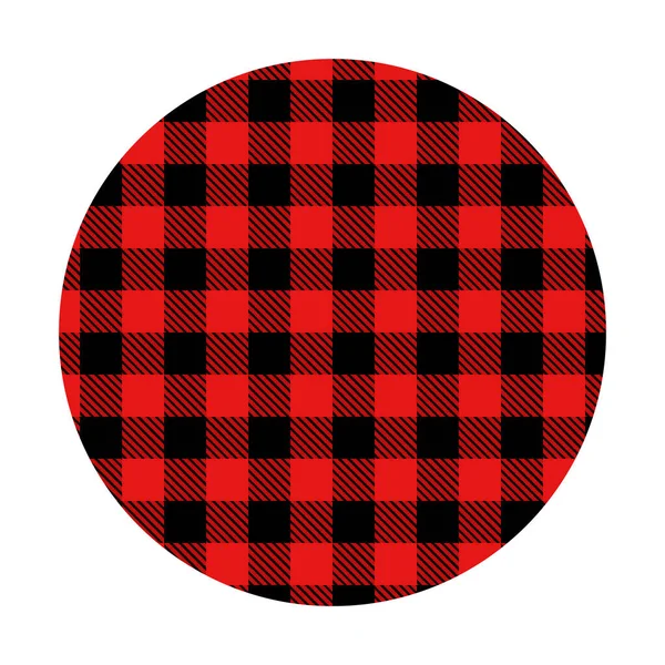 Circle Fashionable Black Red Plaid Fabric Printing Fabrics Shirts Cups — Stock Photo, Image