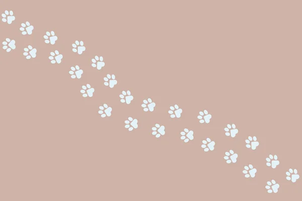 Patas Azul Gato Cão Cachorro Fundo Roxo Pegadas Animais Diagonais — Fotografia de Stock