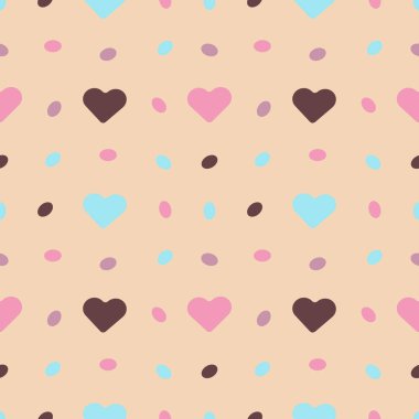 Romantik ambalaj kâğıdı, kumaş, tekstil, çarşaf, örtüler için kalplerin pürüzsüz deseni. Sevgililer Günü şablonu. 
