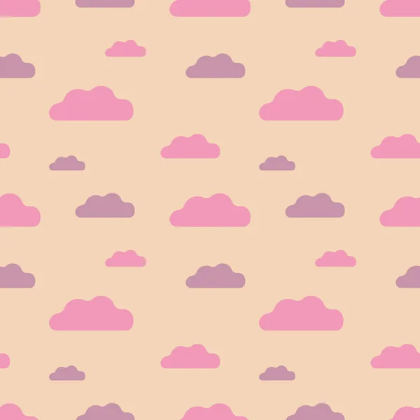 Nahtloses Muster Aus Pastellklarem Himmel Und Rosa Wolken Zum Bedrucken — Stockfoto