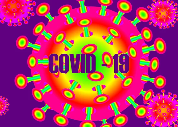 Thermal Imager Effect Coronavirus Covid Infectious Virus Design Purple Background — Stock Photo, Image