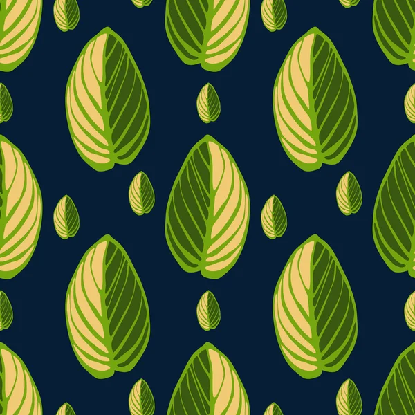 Płynny Wzór Liści Zielonych Kolorach Niebiesko Drukowania Tekstyliach Tkaninach Pościelach — Zdjęcie stockowe