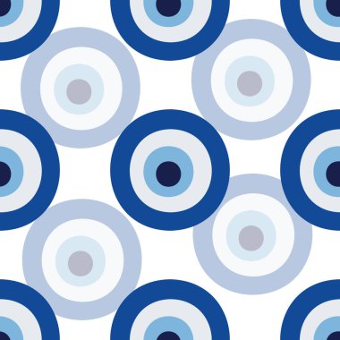 Türk muskası nazara karşı. Mavi göz. Muhafız Nazar. Kumaş, tekstil, kağıt, iç tasarım için kusursuz desen. 