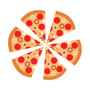 Beyaz arka planda izole edilmiş bir pizza parçası. Lezzetli güncel fast food. Üçgen şekli.